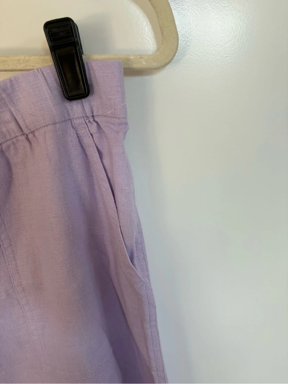 New J Crew Lilac Women’s Elastic-Waist Linen Shorts. Size LARGE